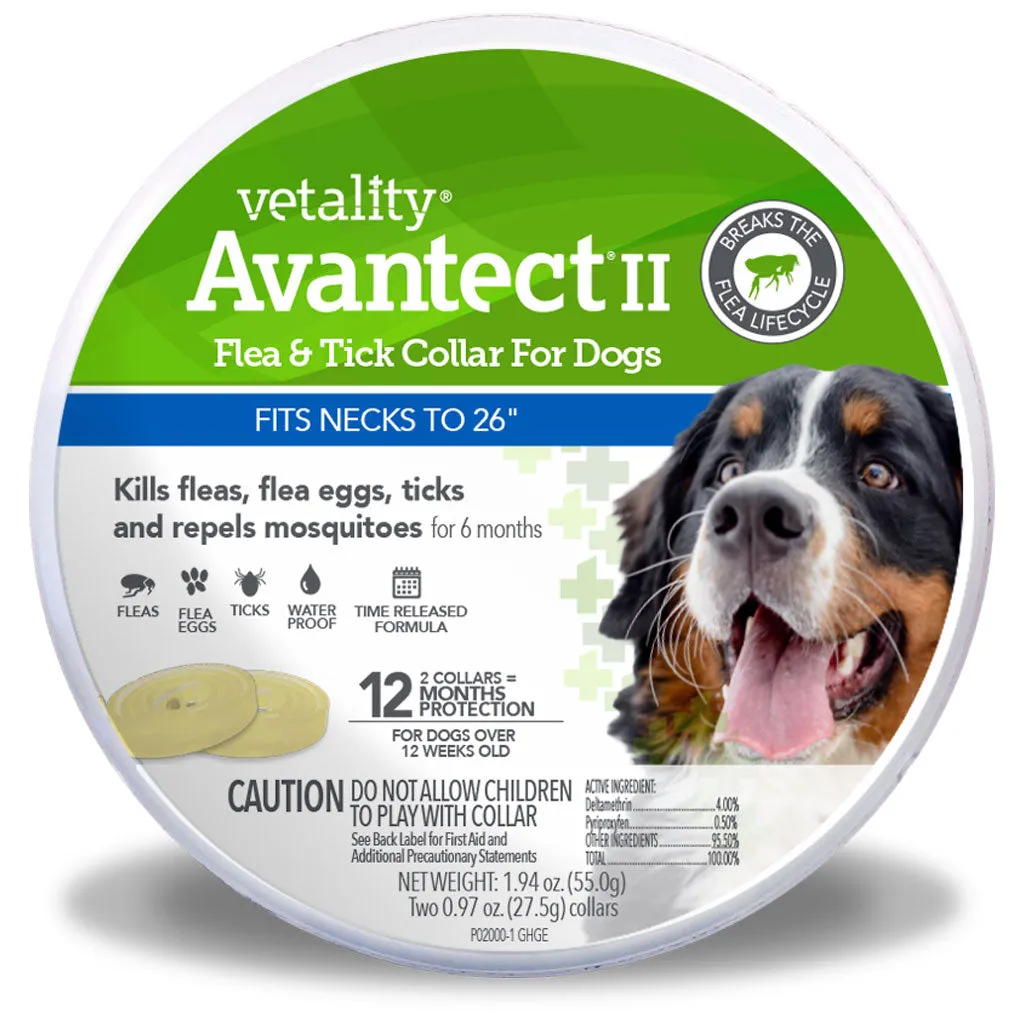 TevraPet Vetality Avantect II Flea & Tick Collar, 2 count
