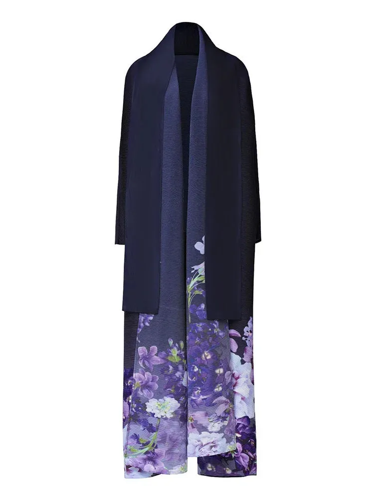 Truly Pleated Floral Oversized Trench Coat