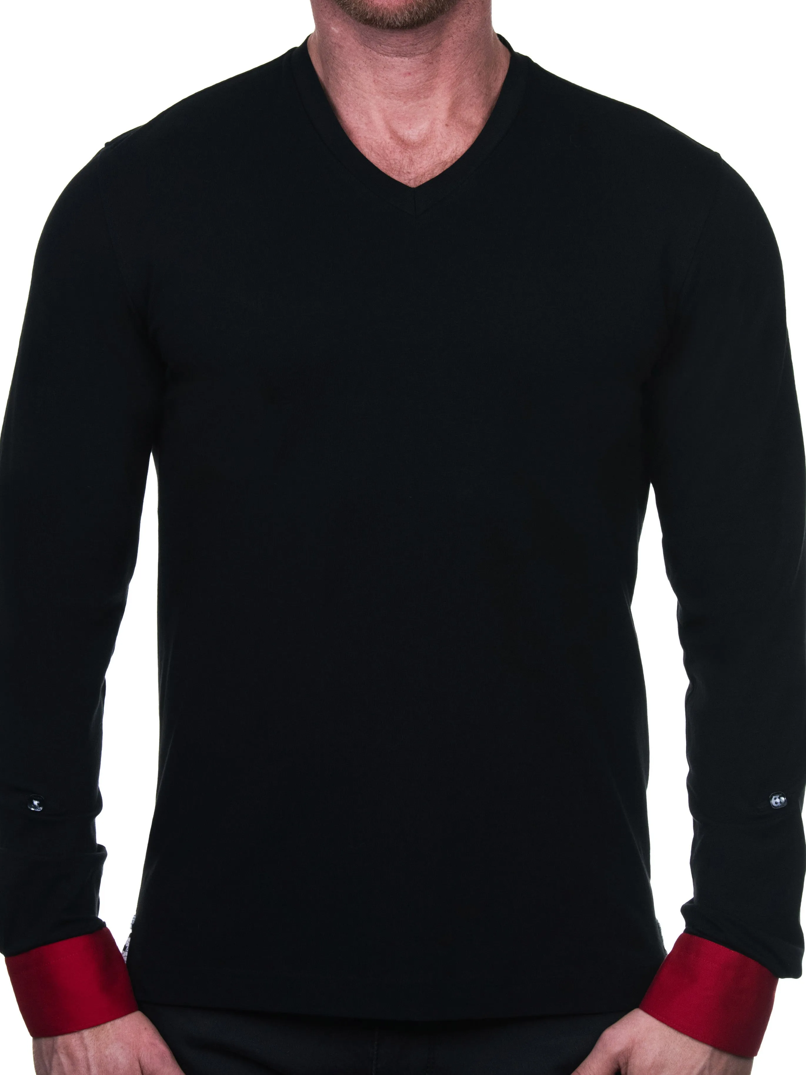 V-Neck Edison Geo Black