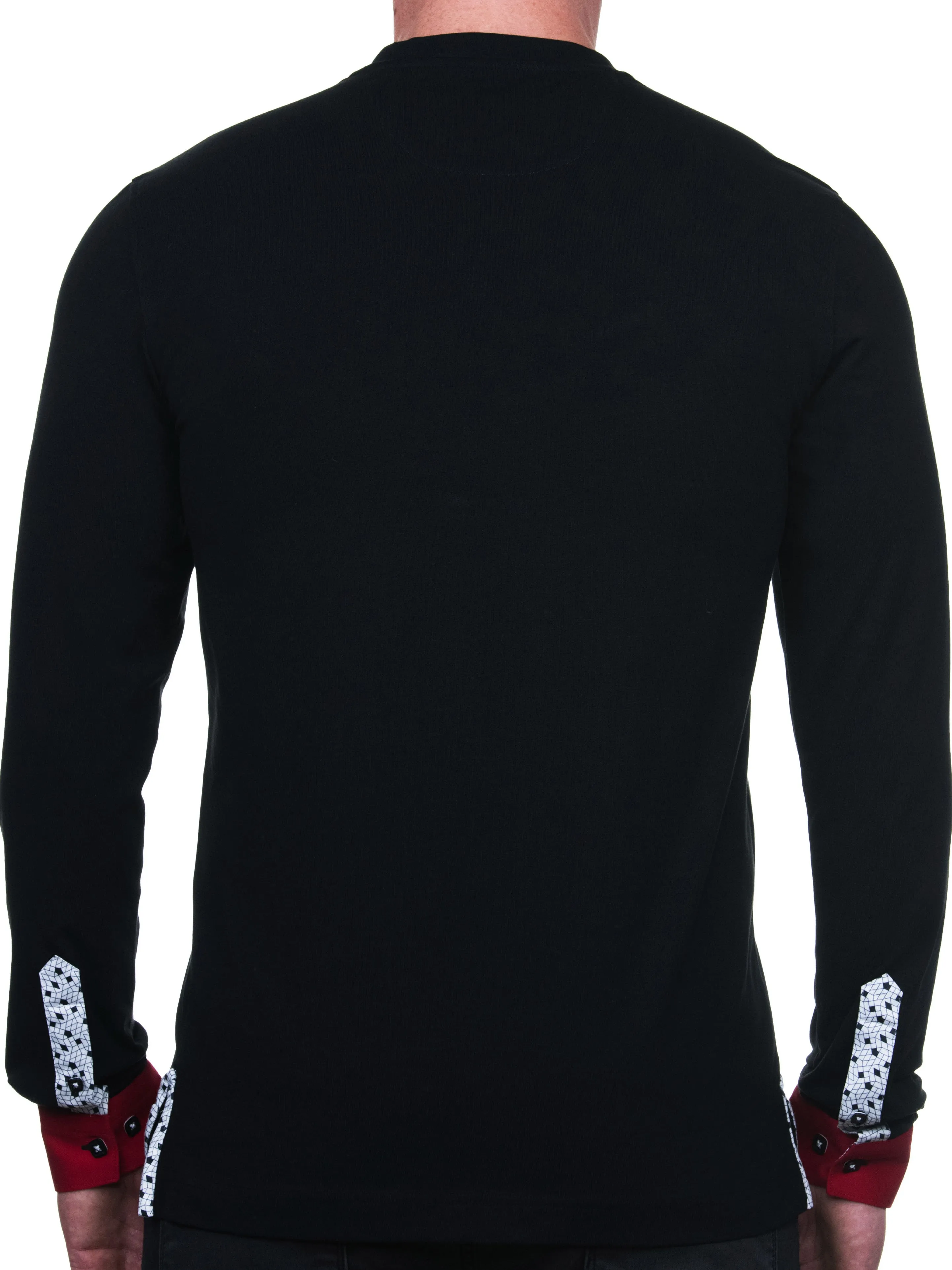V-Neck Edison Geo Black