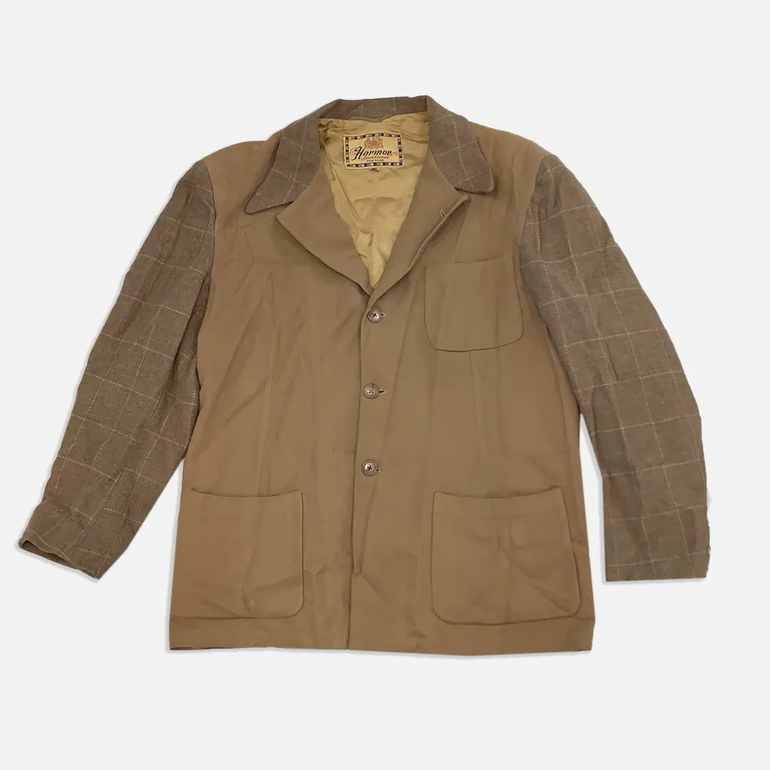 Vintage Brown Contrast Sleeve Harmor Sportswear coat