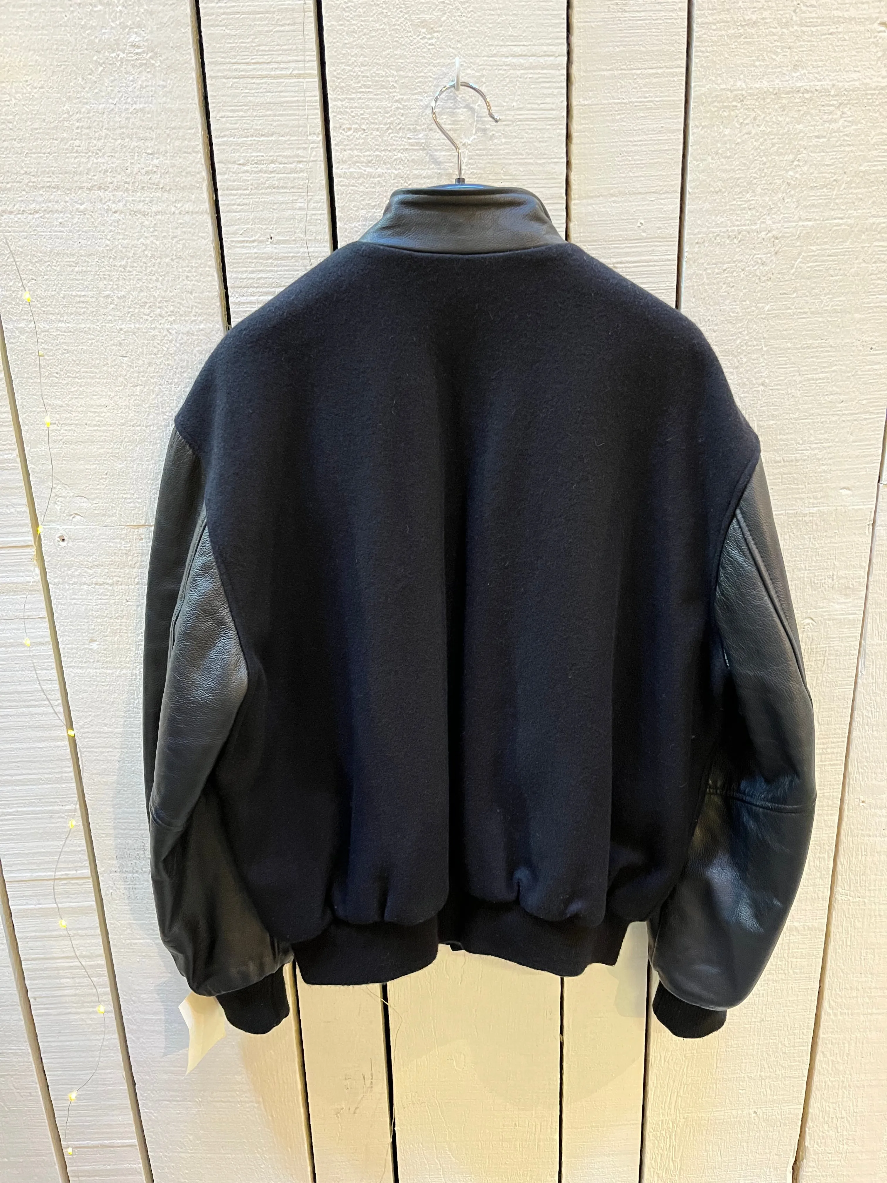 Vintage Coast to Coast Black Varsity Jacket, Made in Canada, Size Large