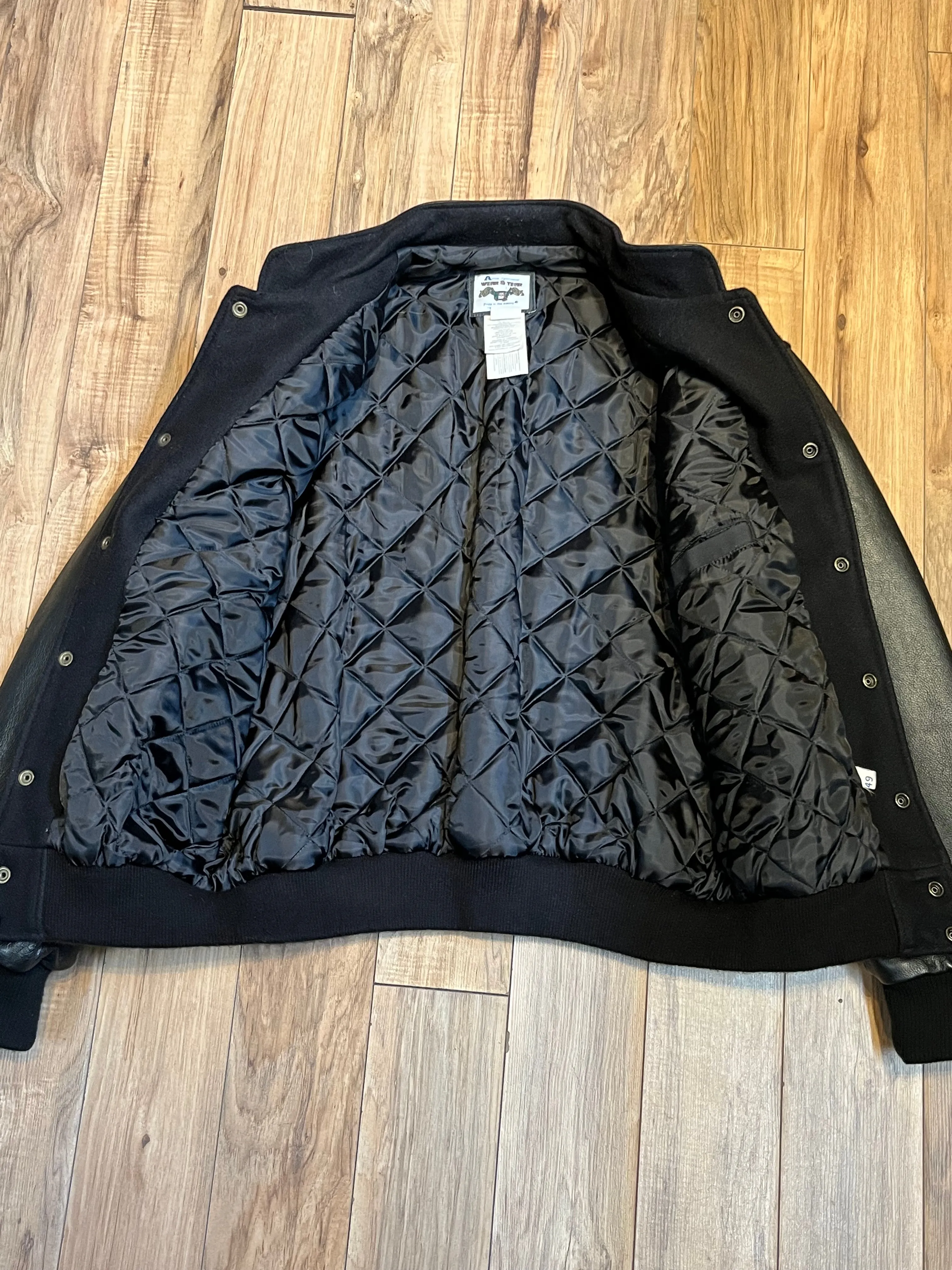 Vintage Coast to Coast Black Varsity Jacket, Made in Canada, Size Large