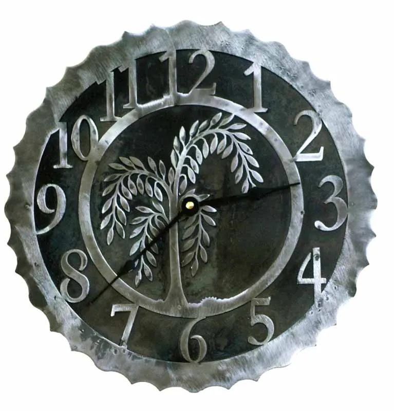 Willow 12" Round Metal Wall Clock